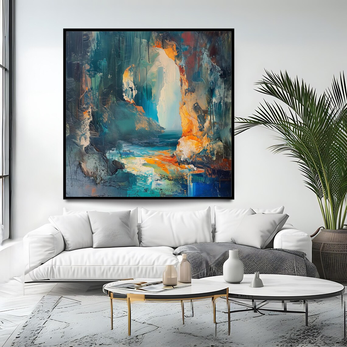 Abstract Coastal Cave Art, Ocean-Inspired Wall Art Print - Image 4