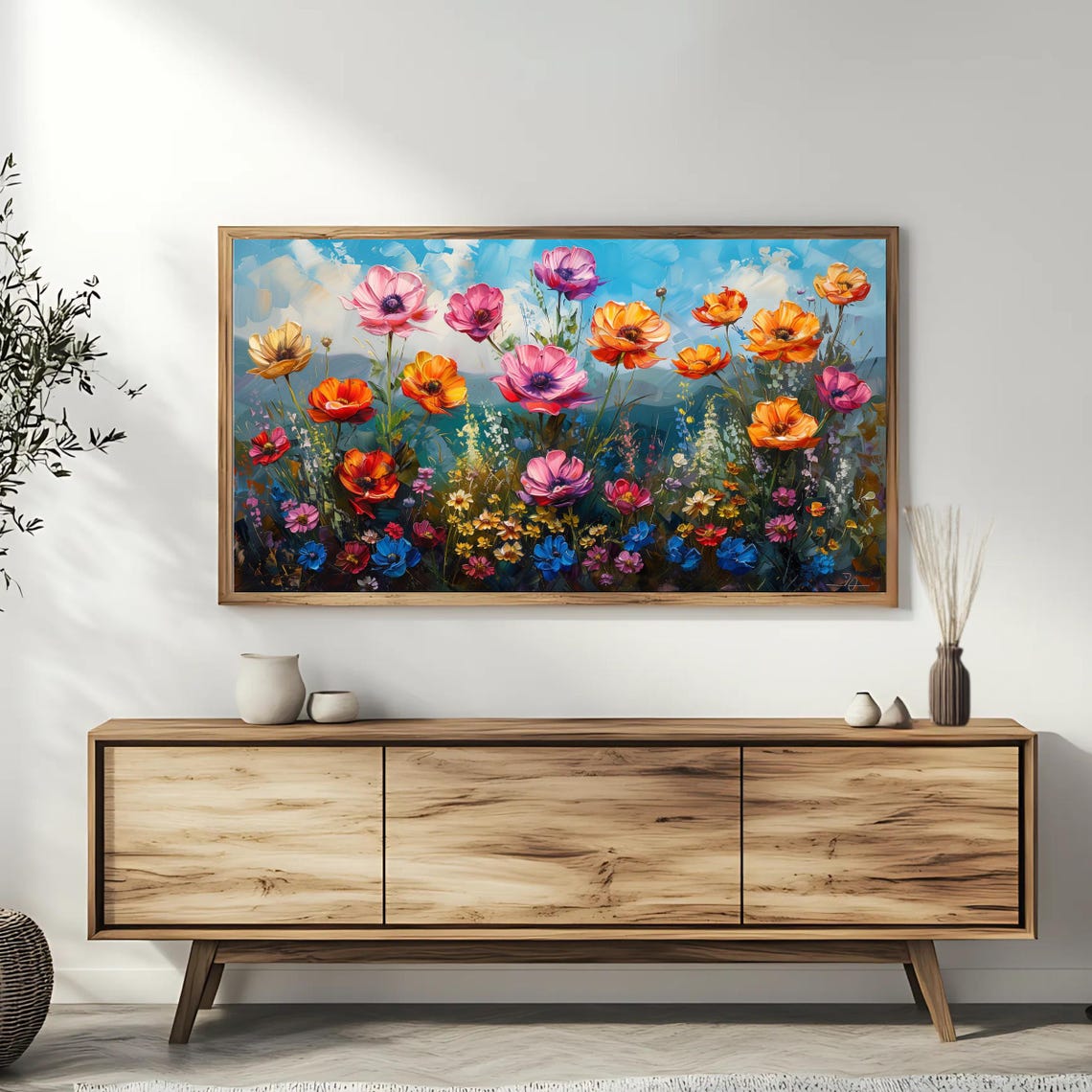 Colorful Wildflower Meadow Bright Impasto Floral Garden Poster - Image 3