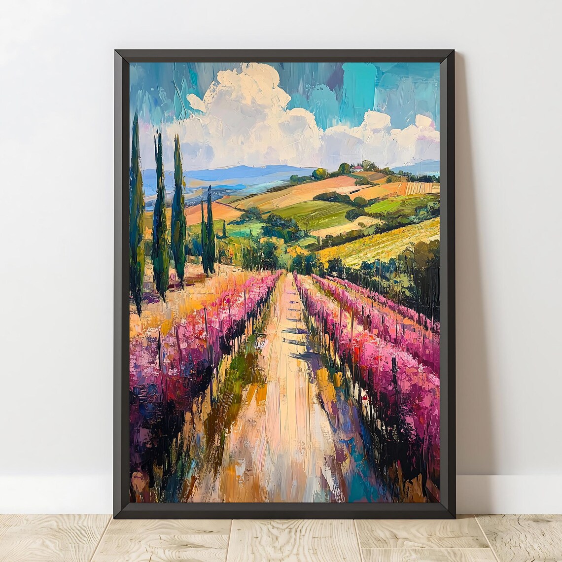 Vineyard Countryside, Scenic Landscape Art Print - Image 2