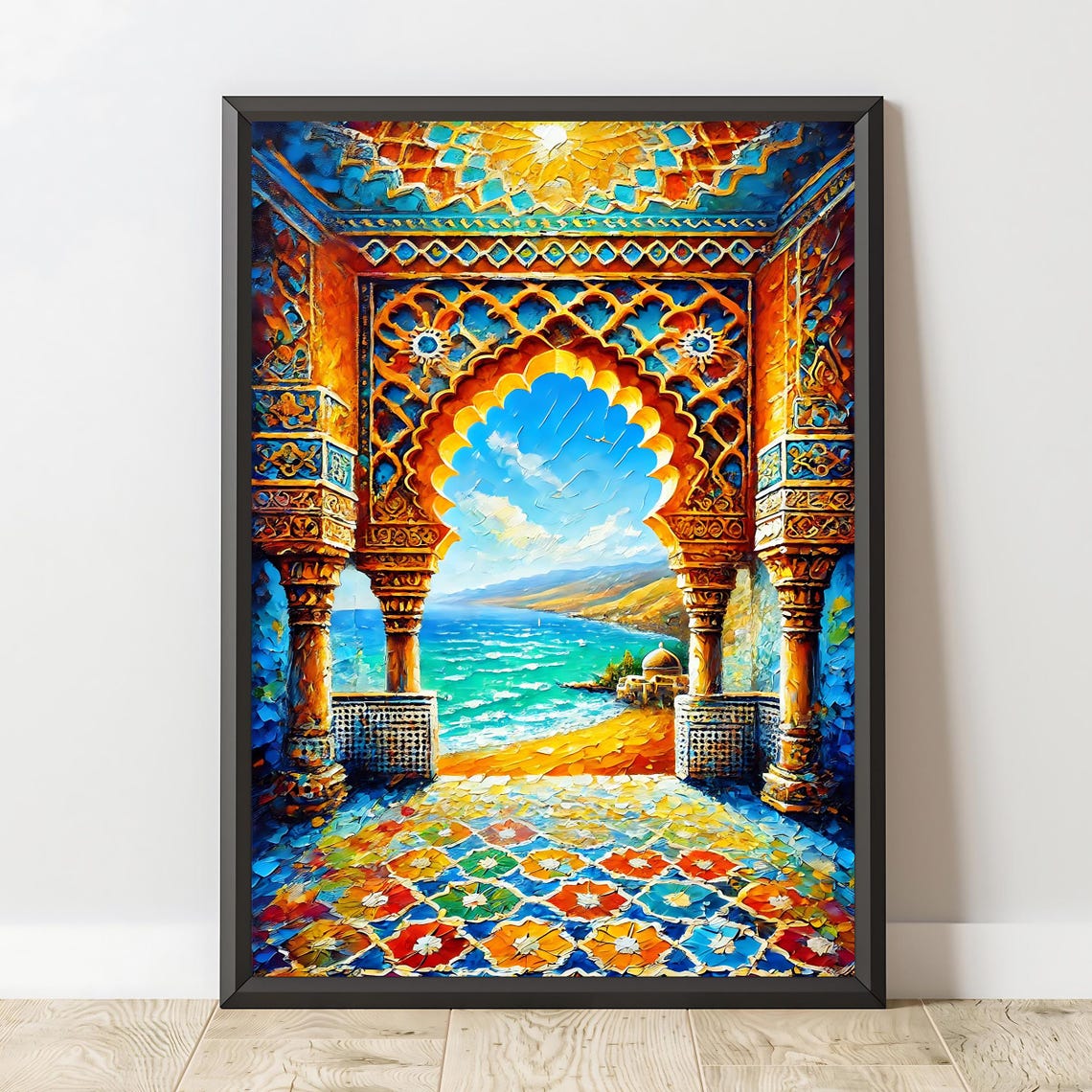 Moroccan Archway Art Vibrant Coastal Print Islamic Architecture Decor Colorful Wall Art Instant - Image 2