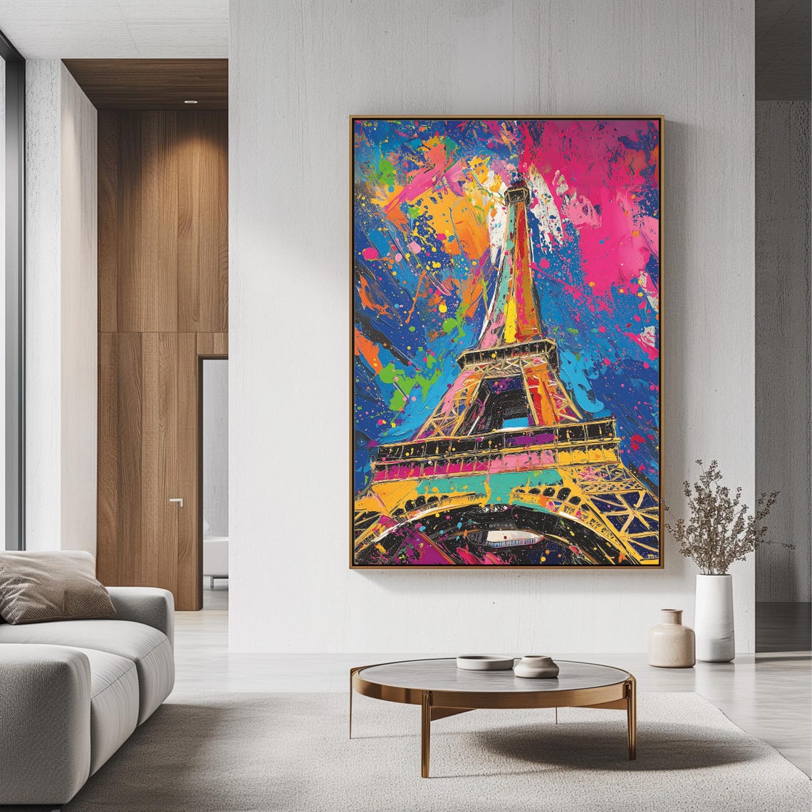 Eiffel Tower Pop Art Colorful Paint Splash Paris Landmark Art Poster - Image 3
