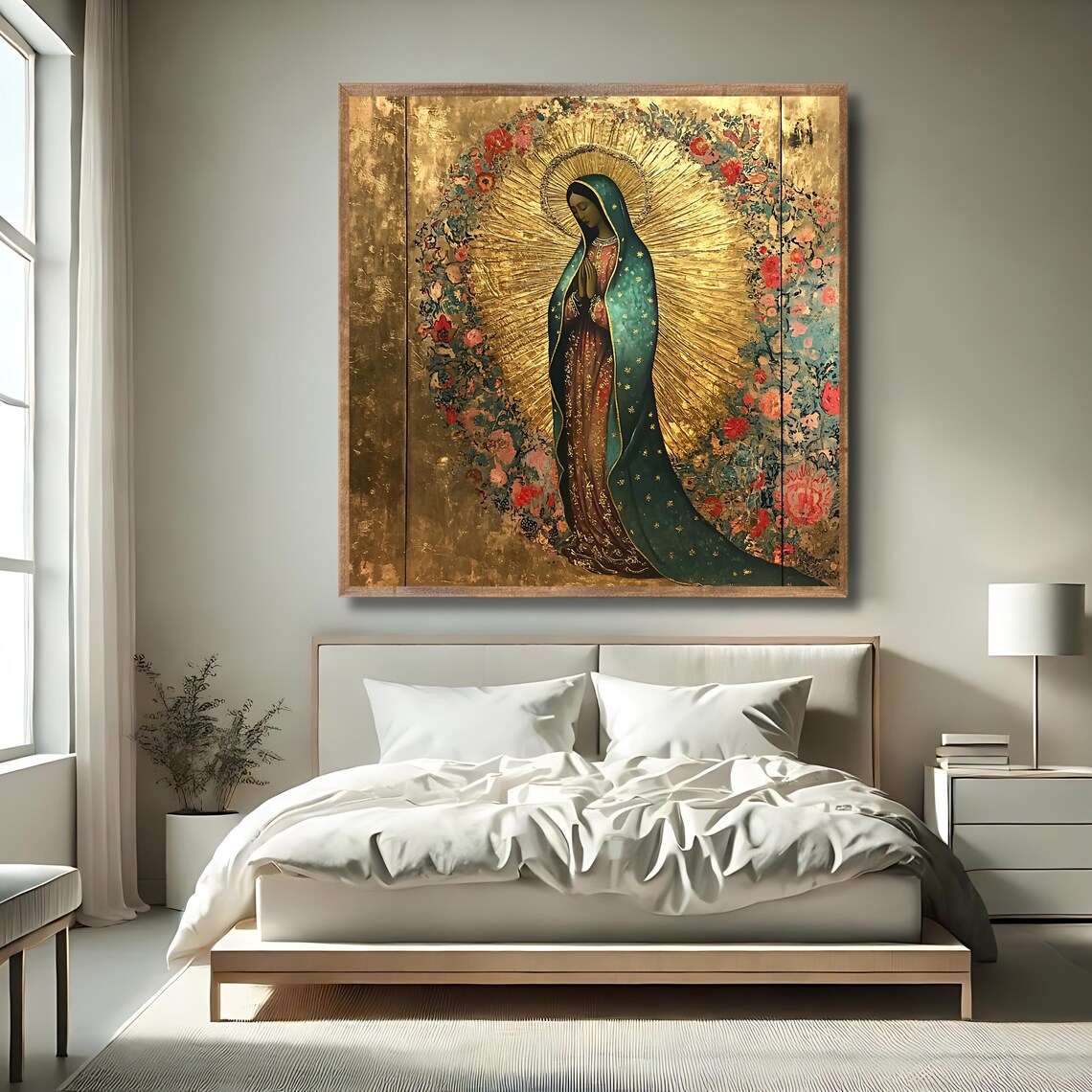 Vintage Guadalupe Virgin Mary Art Print, Religious Decor - Image 2