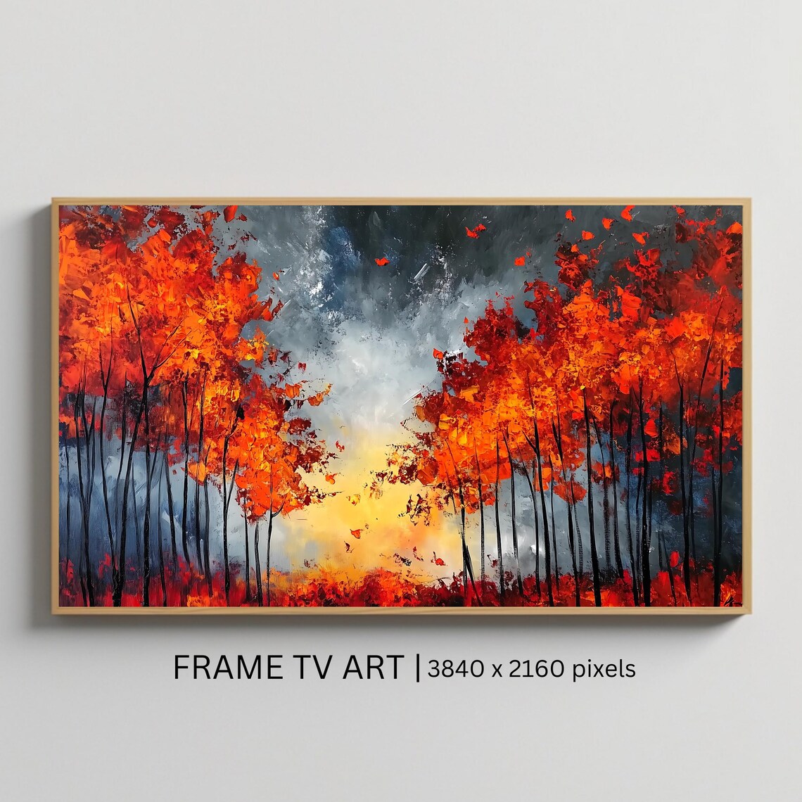 Autumn Forest Painting, Fall Tree Wall Art