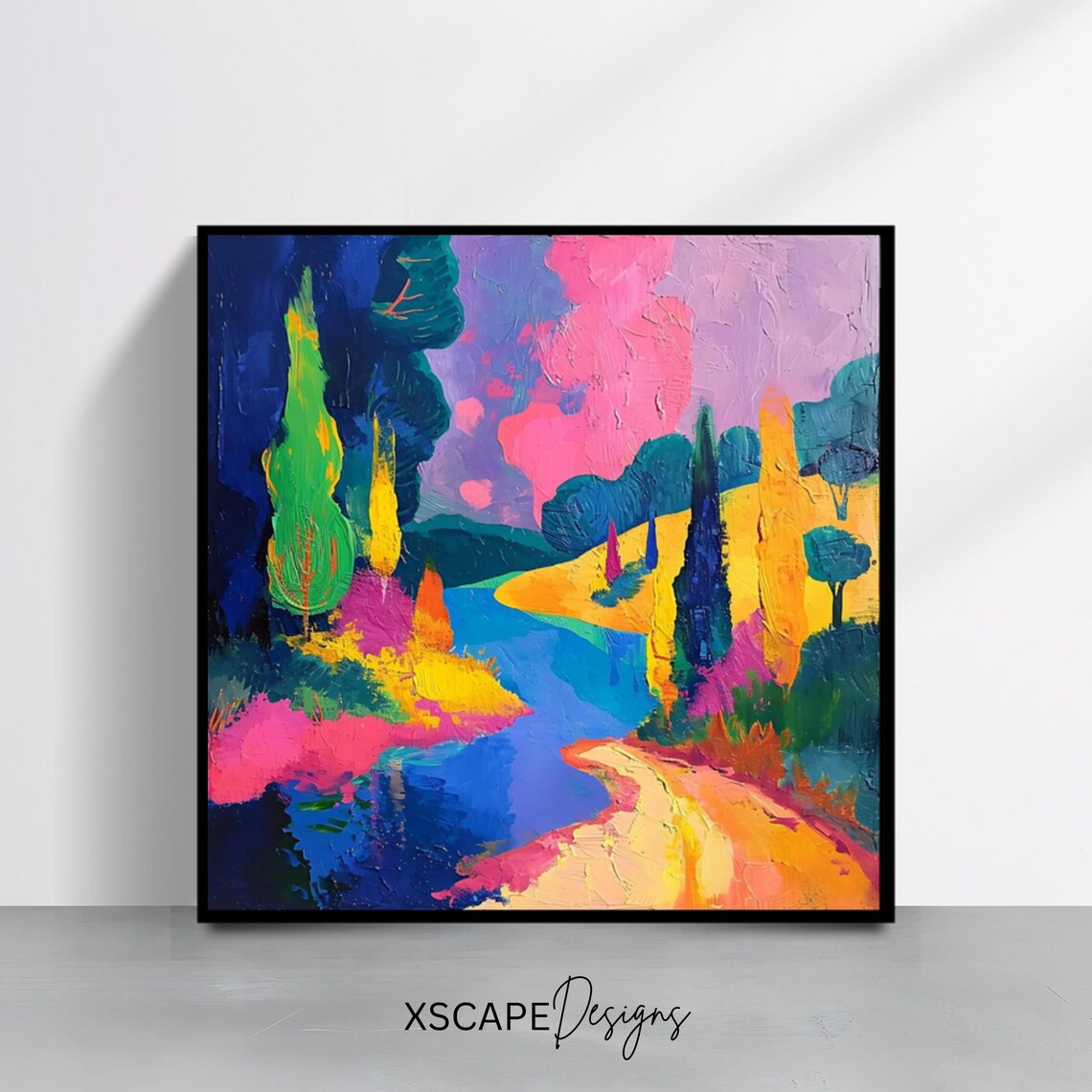 Abstract Landscape, Vibrant Countryside Art Print