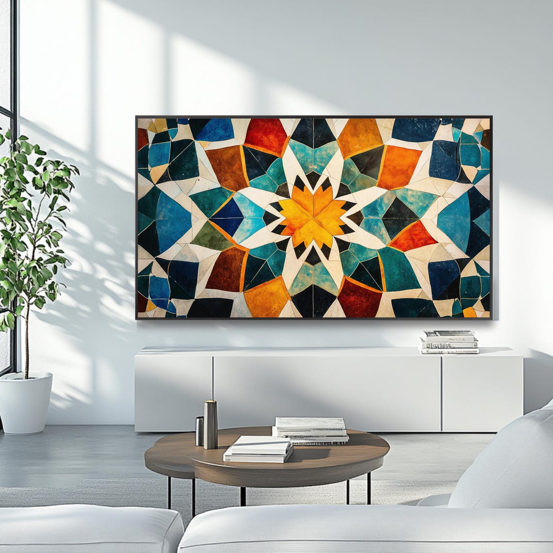 Colorful Islamic Mosaic Star Geometric Stained Glass Tile Art Poster - Image 4