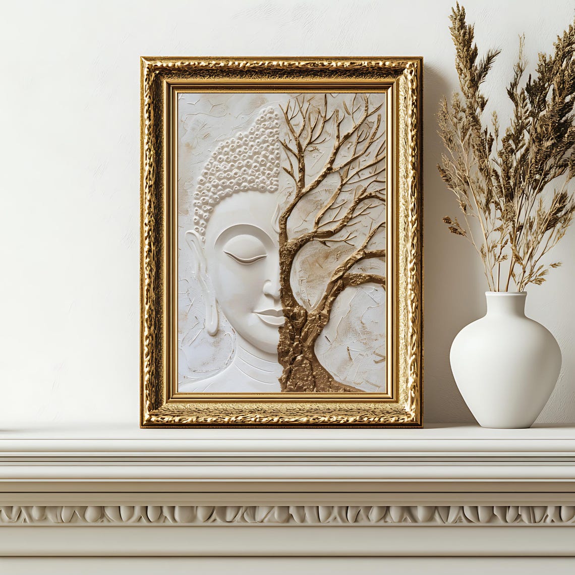 Buddha Tree Of Life Print Spiritual Zen Wall Art Neutral Meditation Decor Instant - Image 3