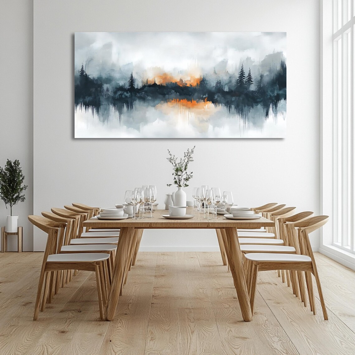 Misty Forest Art Print, Elegant Landscape - Image 3
