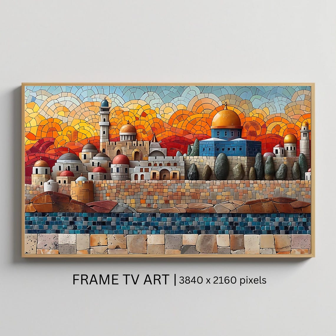 Al Aqsa Jerusalem Old City Sunset Mosaic Dome Mosque View Poster