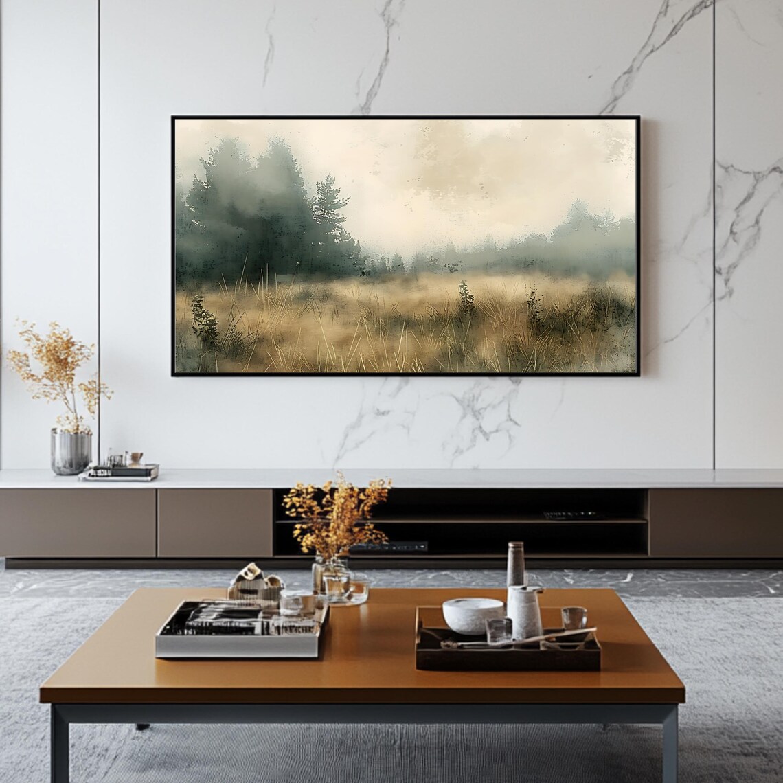 Misty Forest Meadow Frame Tv Art Vintage Nature Inspired Wall Art For Frame Tv - Image 2