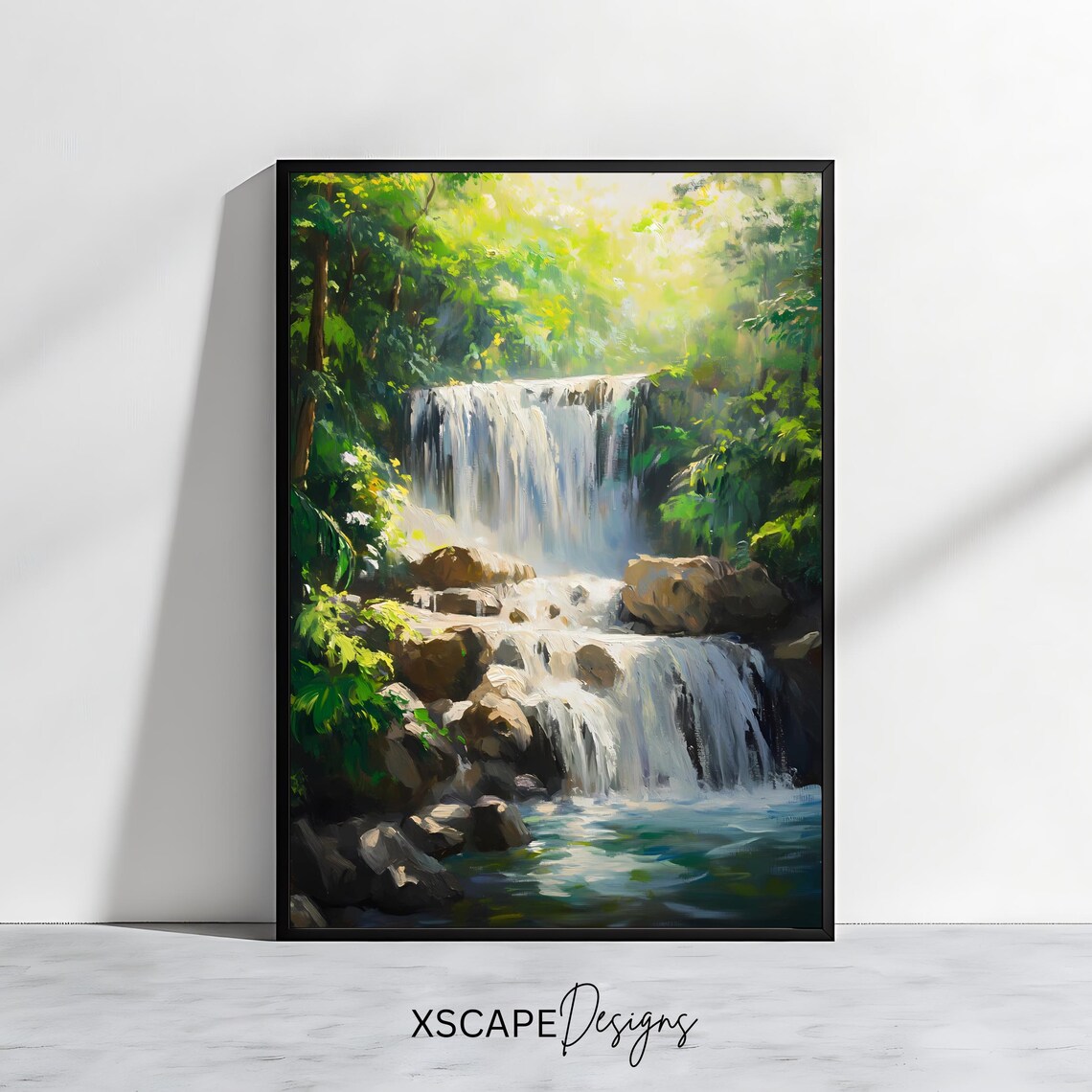 Tropical Waterfall Nature Landscape Art Print