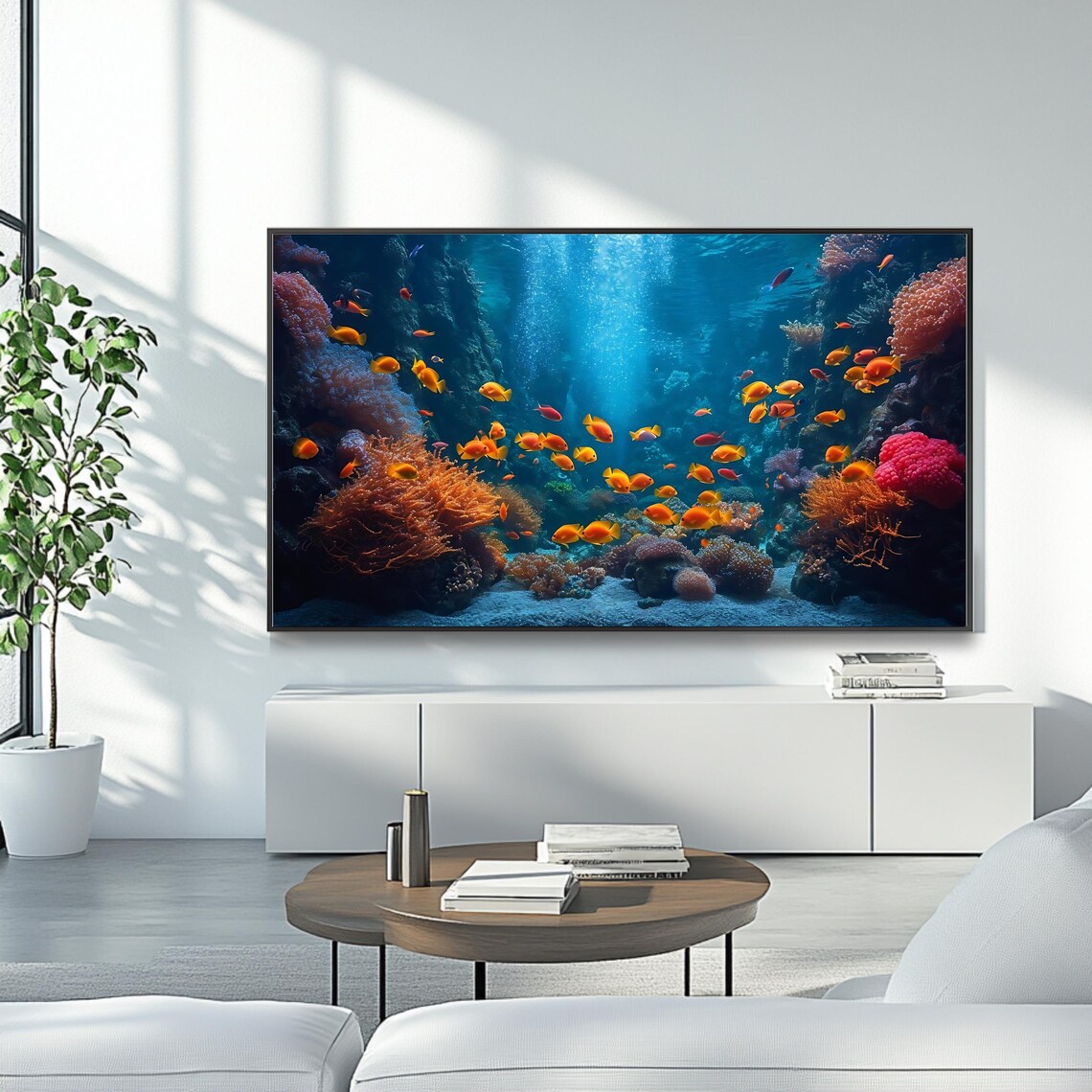 Frame Tv Art Coral Reef Vibrant Underwater Art For Frame Tv Abstract Tv Art Art - Image 4