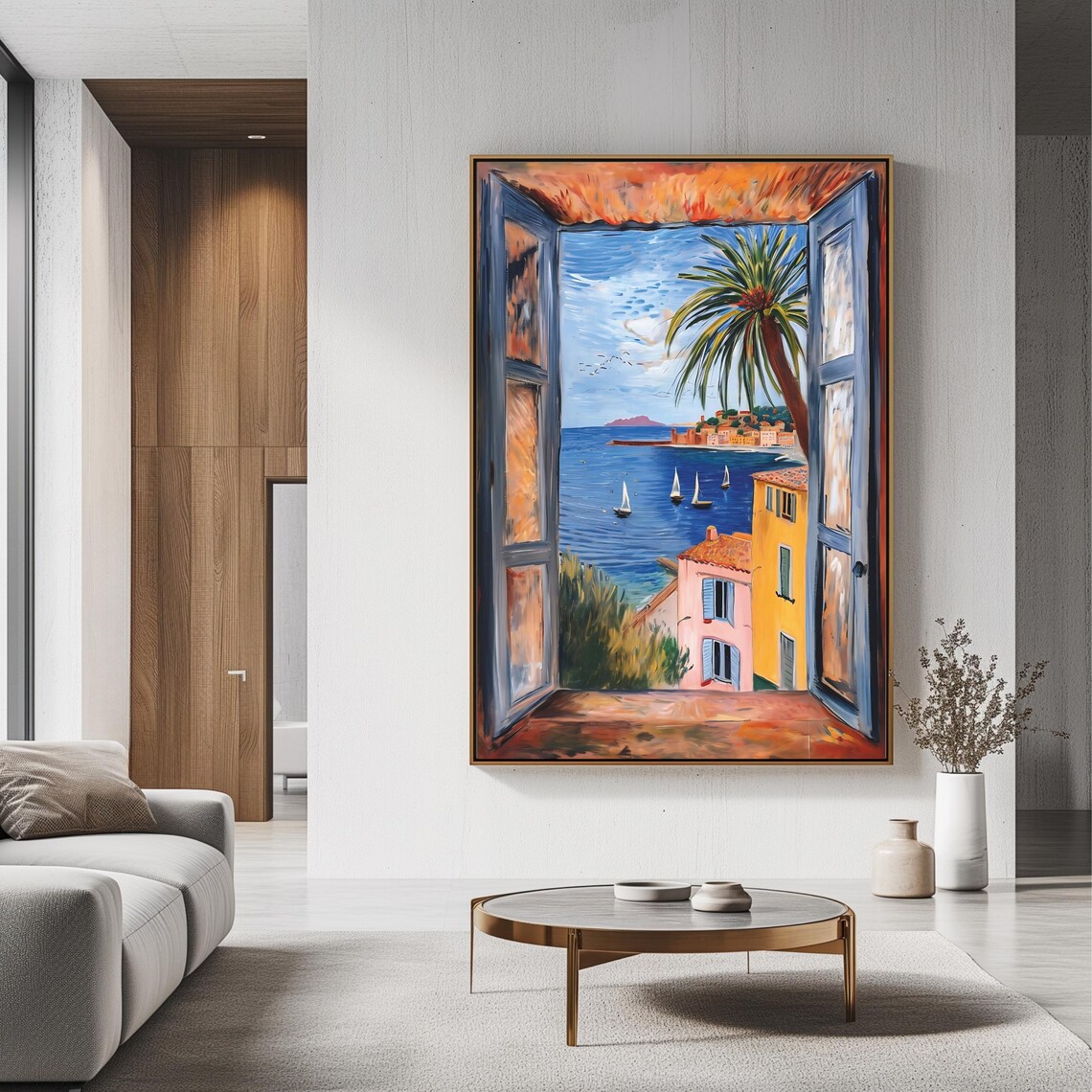 Coastal Window View, Mediterranean Travel Poster - Image 3