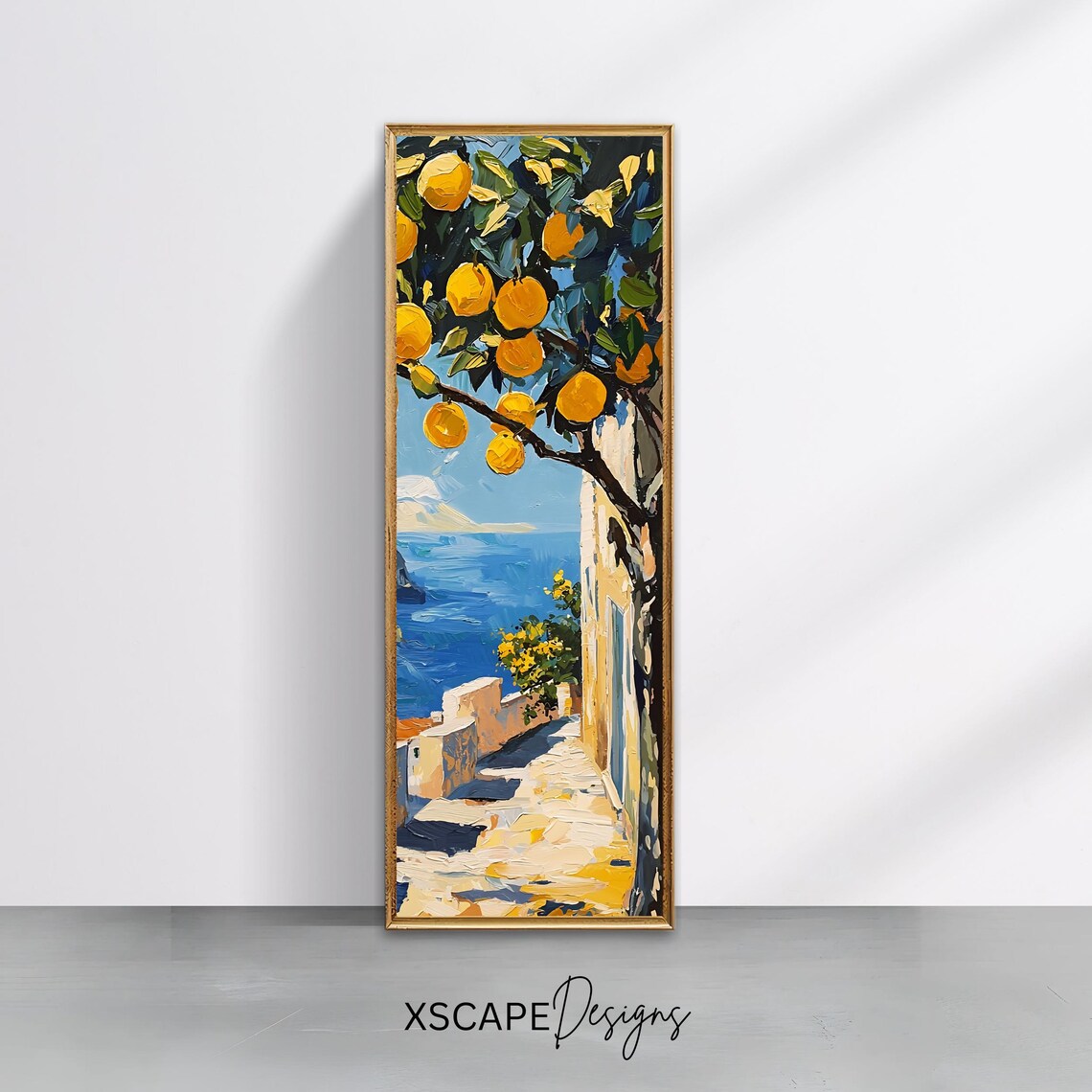 Amalfi Coast Lemon Travel Poster, Italian Art Print