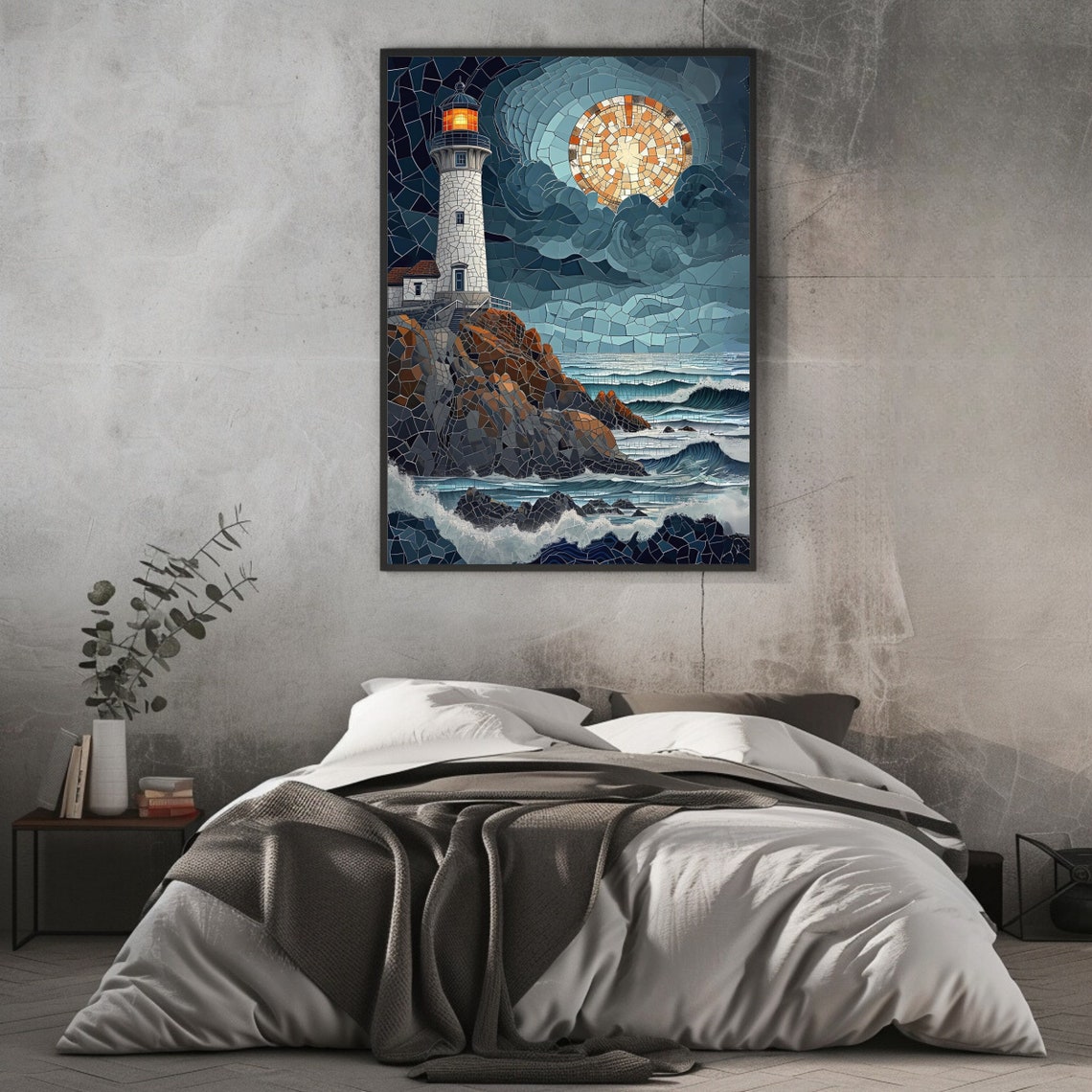 Stained Lighthouse Wall Art Print Nautical Poster Wall Art - Image 3