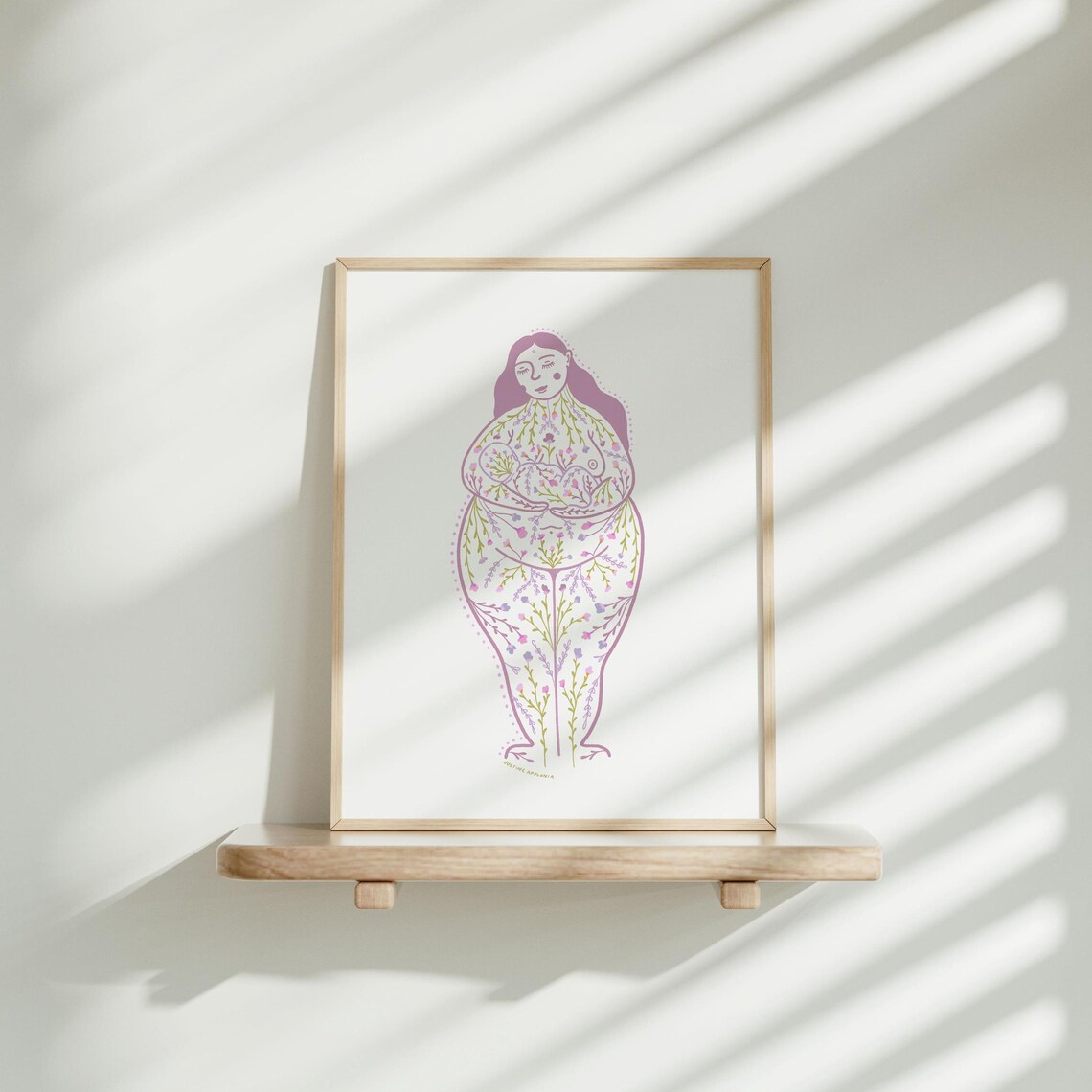 Garden Nurturers Mother Baby Floral Woman Generational Art Poster