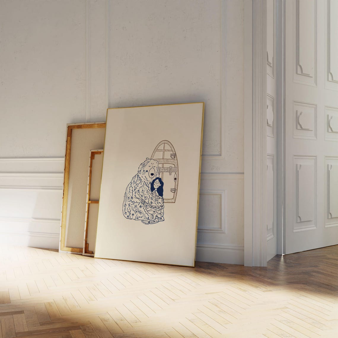 We Choose The Bear Femininst Art There Is A Man In Woods Womens Rights Floral Illustration Print - Image 4