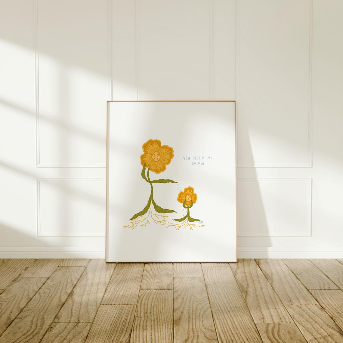You Help Me Grow Flower Mother Child Growth Illustration Poster - Image 3