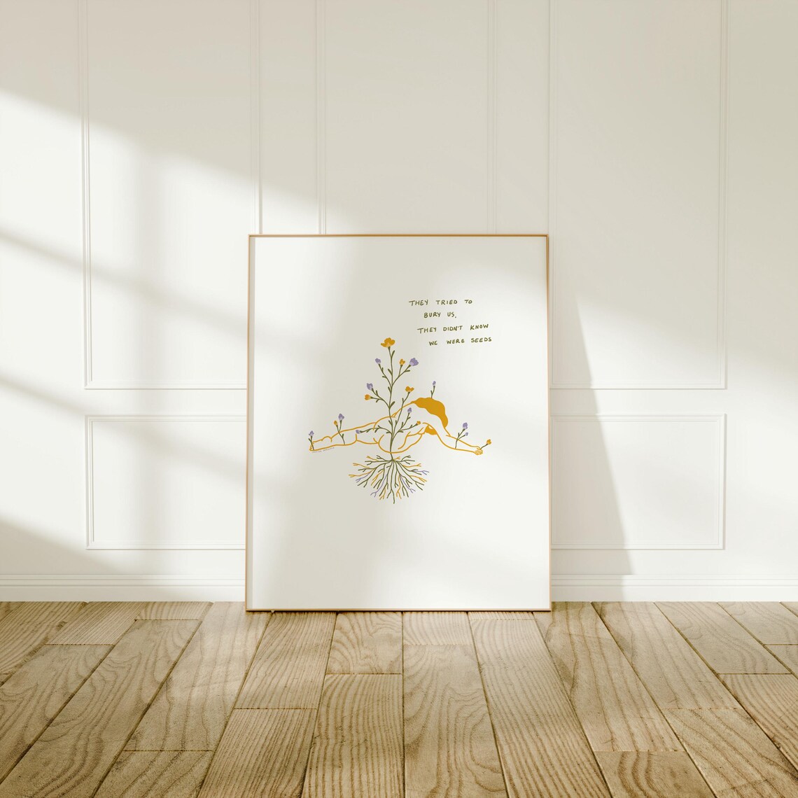 Seeds Resilience Quote Floral Woman Roots Mental Health Poster - Image 3