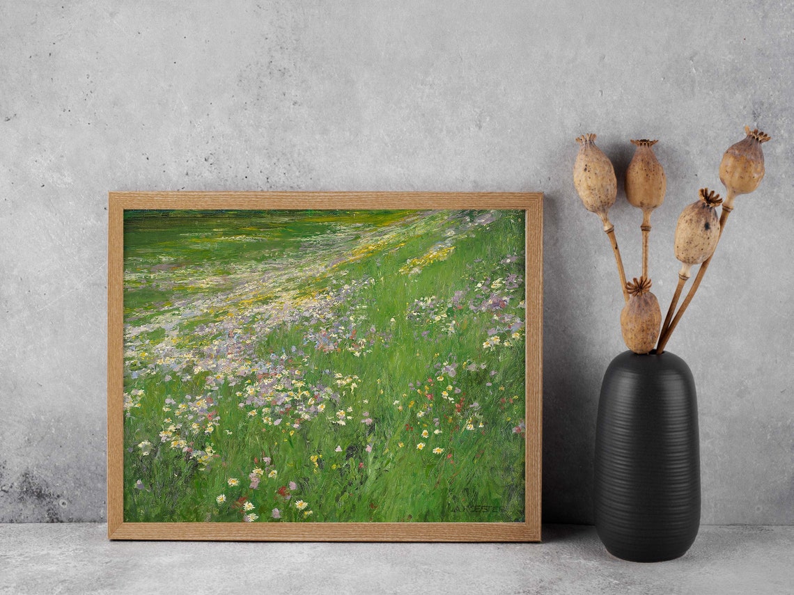 Wildflower Meadow Vintage Impressionist Landscape Painting Poster - Image 5