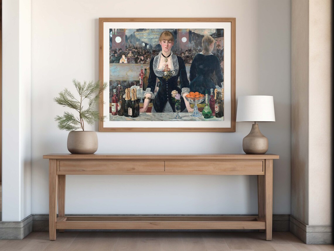 Edouard Manet Bar at Folies Bergere Paris Nightlife Painting Poster - Image 2