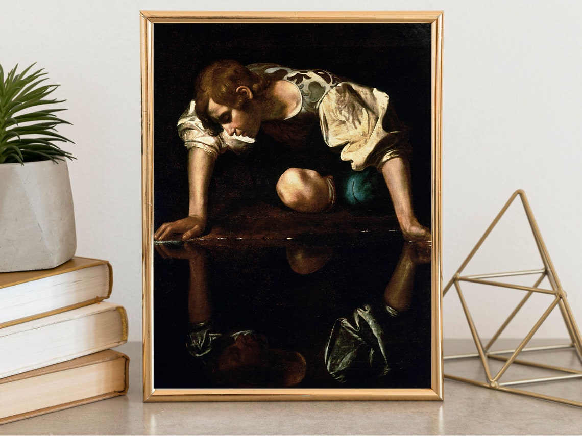 Caravaggio Narcissus at the Water Baroque Masterpiece Classic Print
