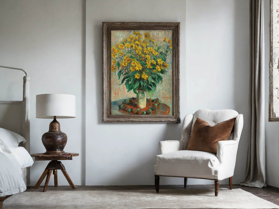 Claude Monet Jerusalem Artichoke Flowers Still Life Vintage Print - Image 8