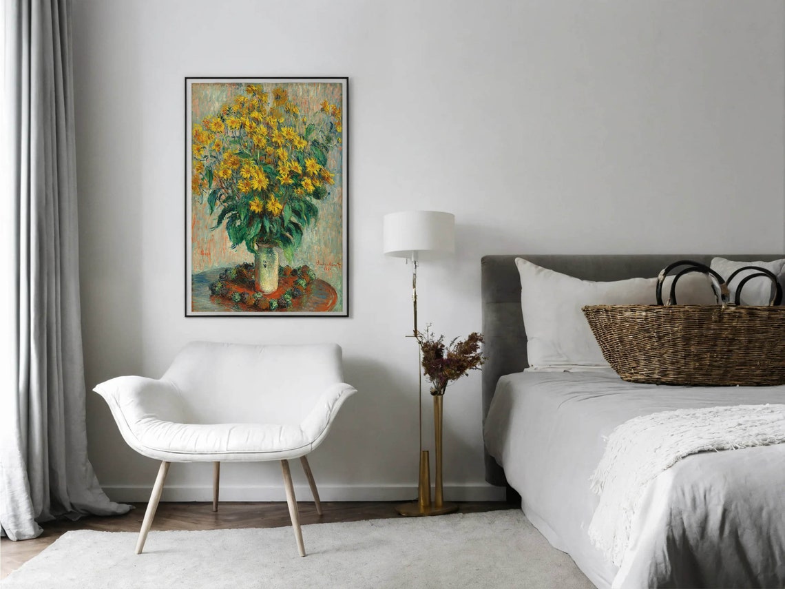 Claude Monet Jerusalem Artichoke Flowers Still Life Vintage Print - Image 6