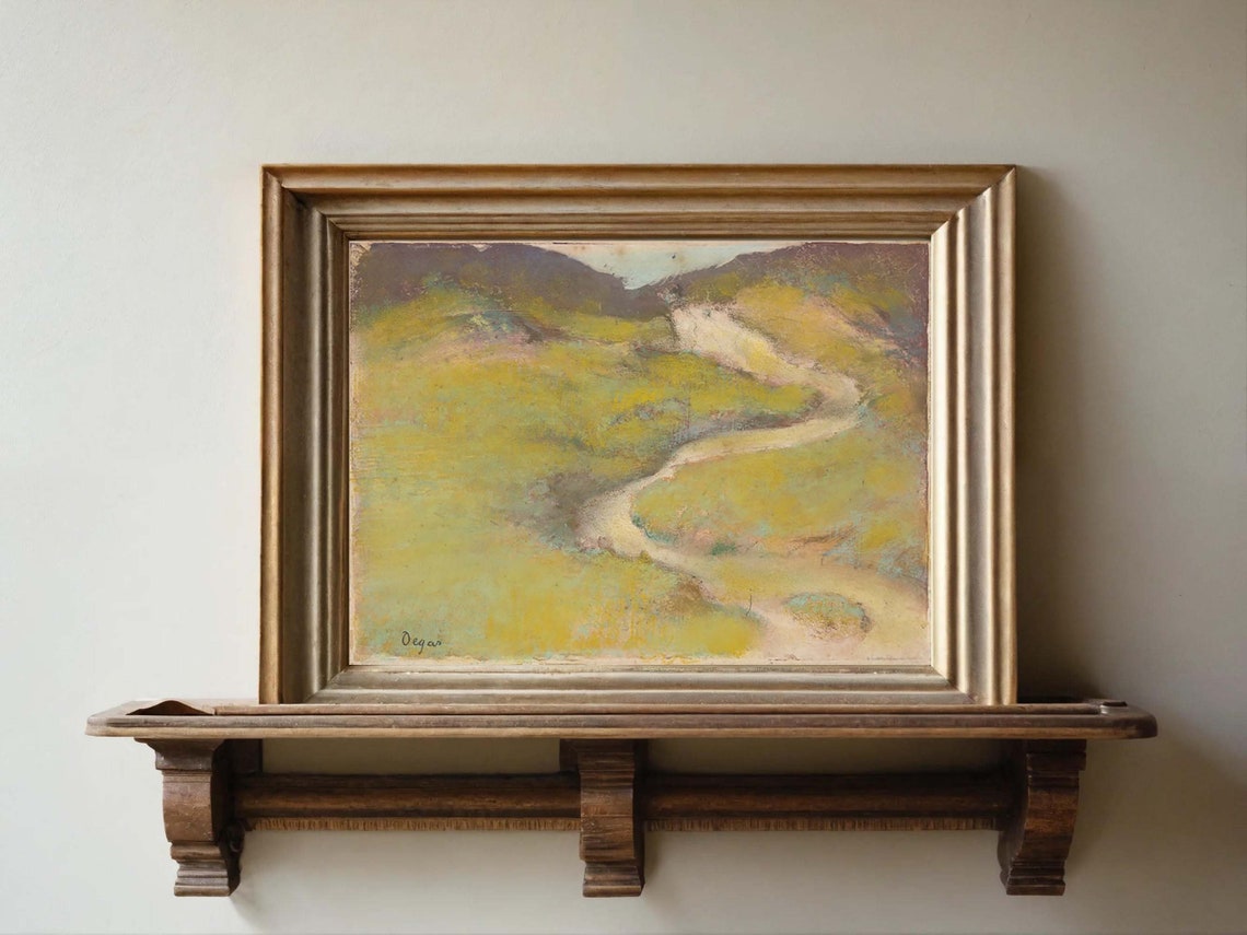 Edgar Degas Pathway in a Field Pastel Impressionist Landscape Print
