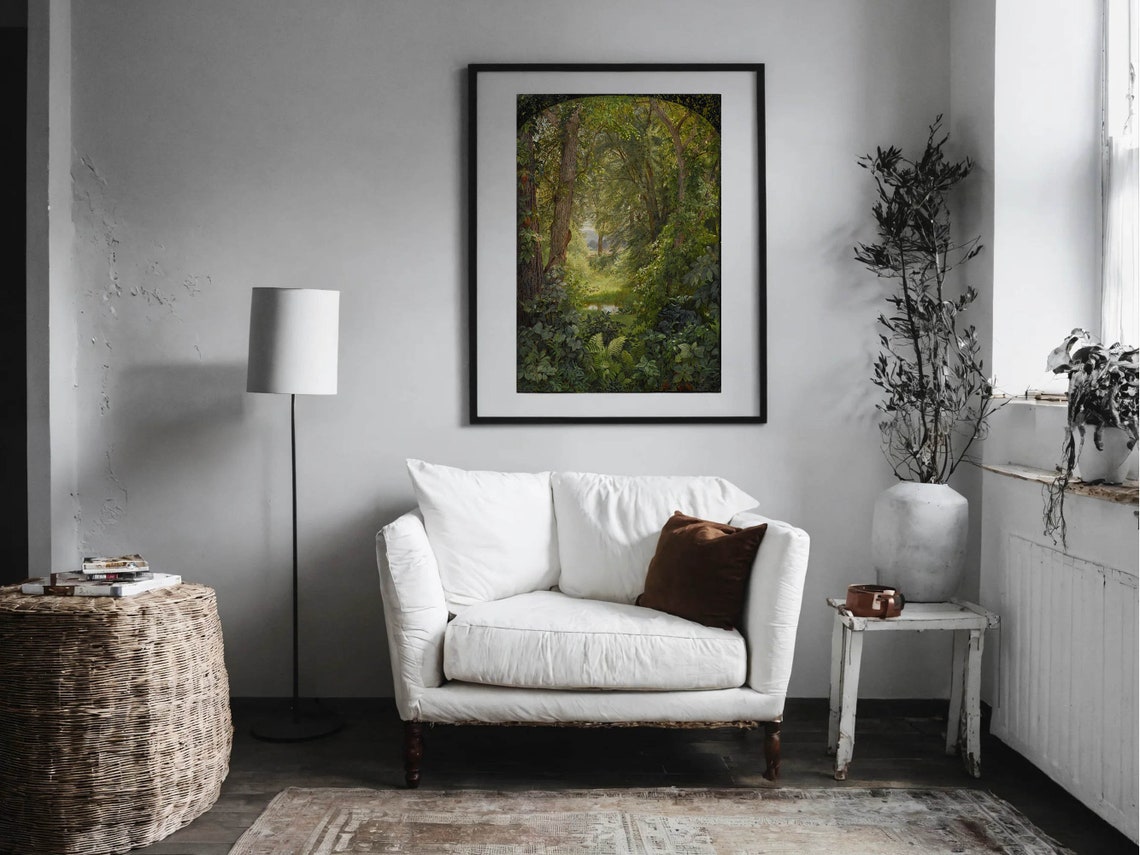 Rustic Forest Woodland Path Fern Painting Vintage Classic Print - Image 6