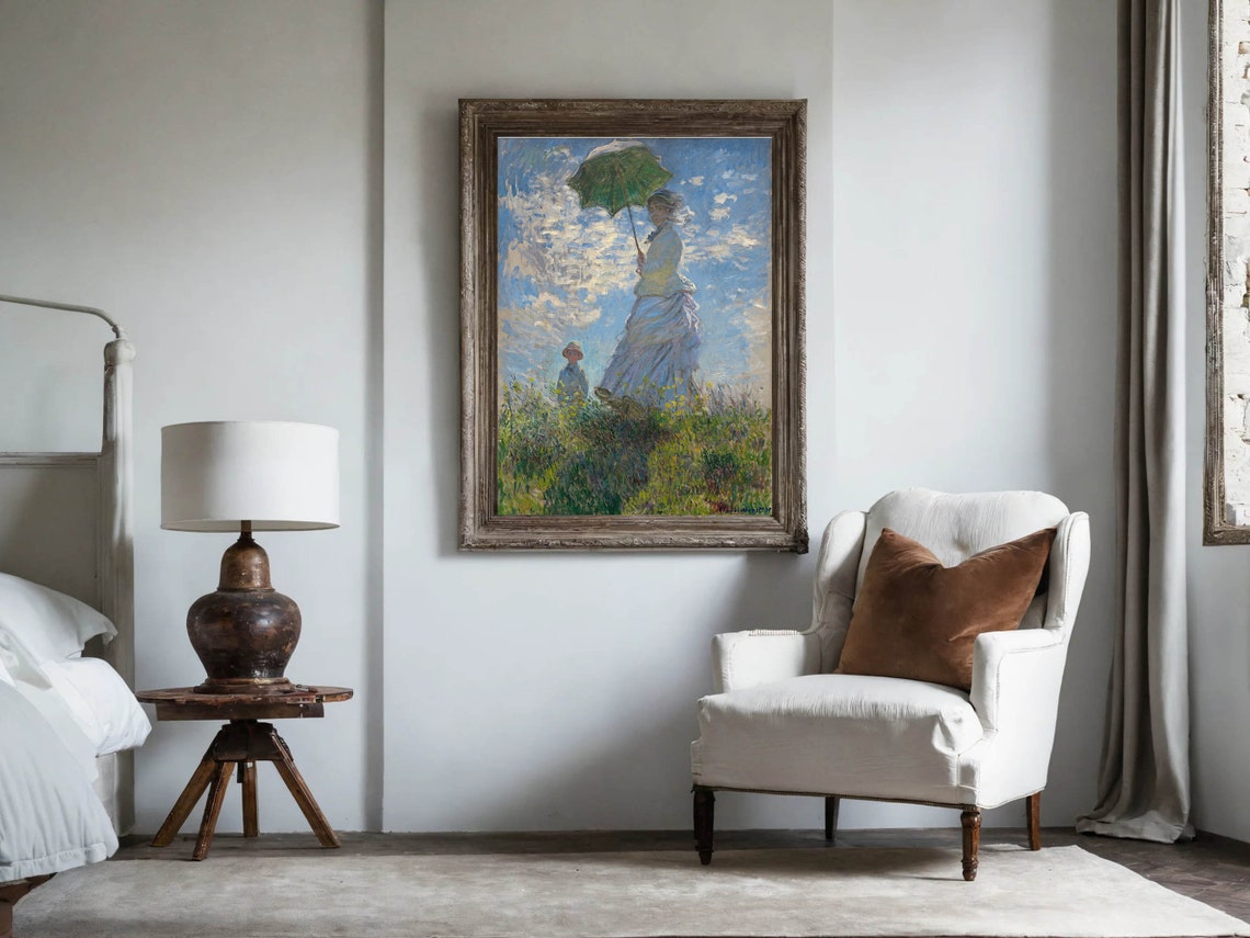 Claude Monet Woman with a Parasol Impressionist Meadow Poster - Image 5