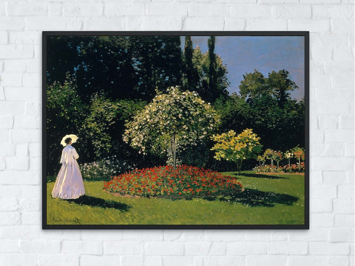 Claude Monet Lady in the Garden Impressionist Parasol Woman Poster - Image 4