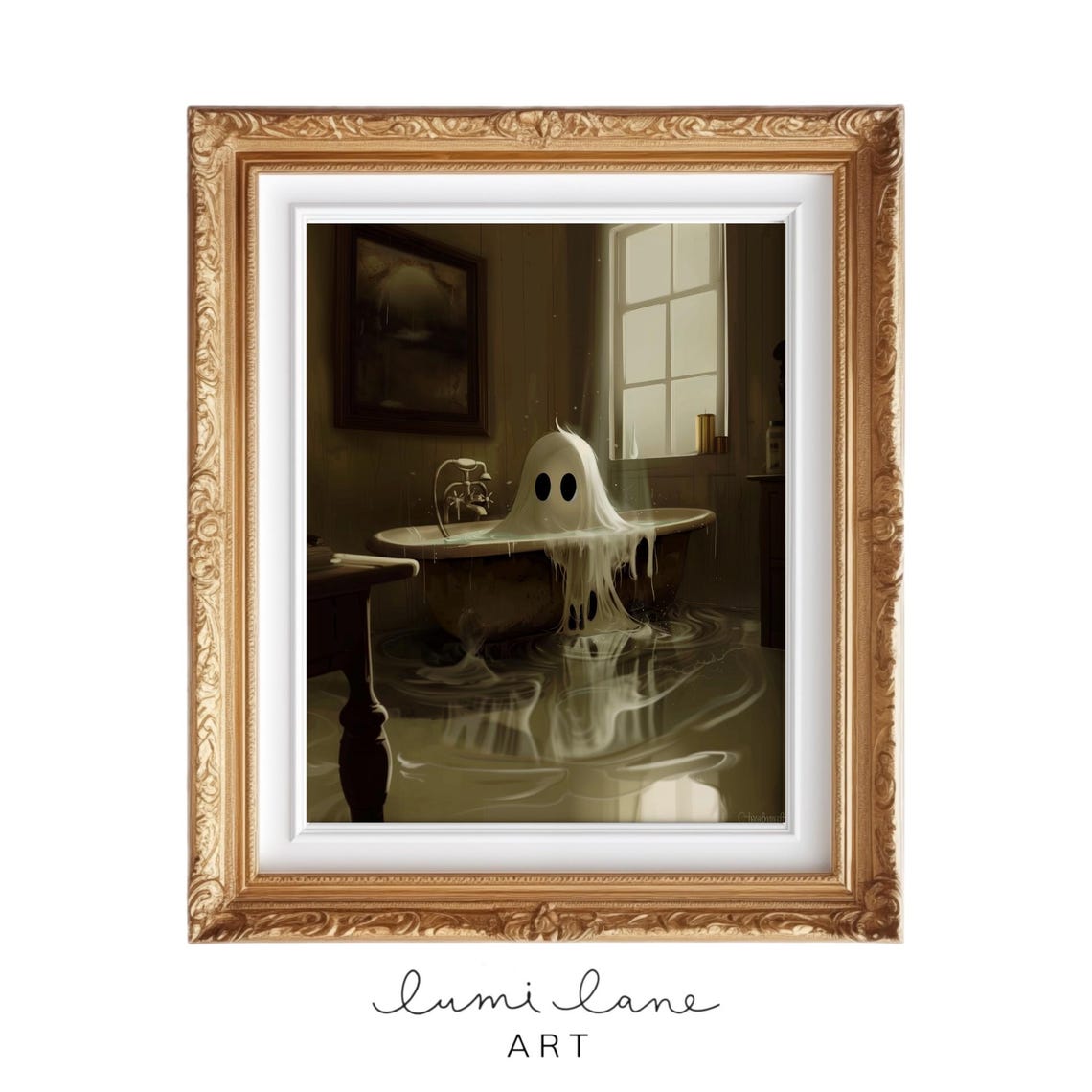 In The Bath Halloween Art Cute Ghosts Doing Everyday Things Boo Clean