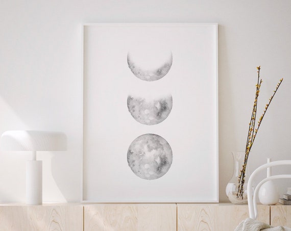 Moon Phase Wall Art Moon Phase Print Moon Phases Wall Art Moon Phases Art Print Moon Phases Art