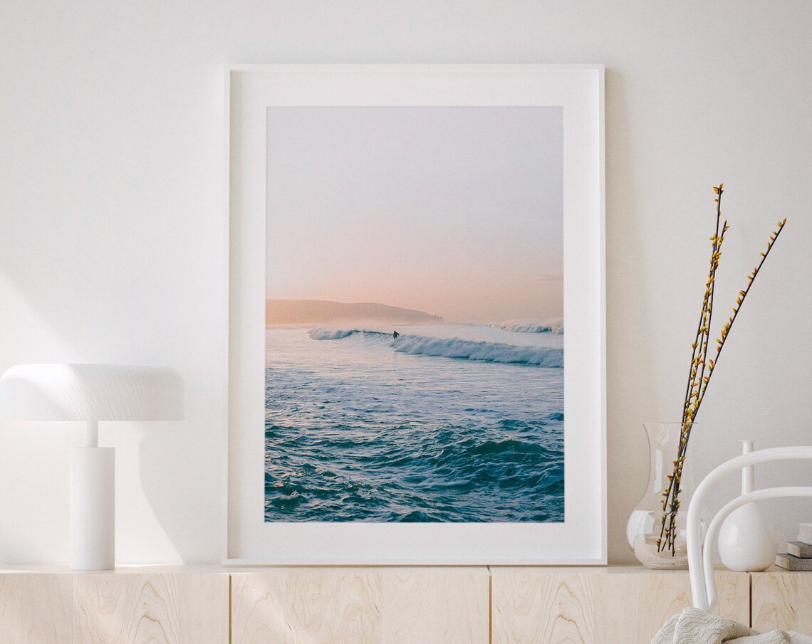 Surfboard Print, California Summer Travel Poster