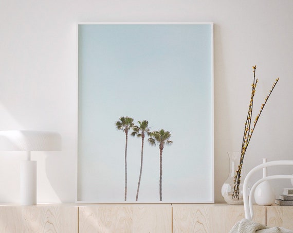 Minimalist Palm Leaf Art Print, Tropical Poster