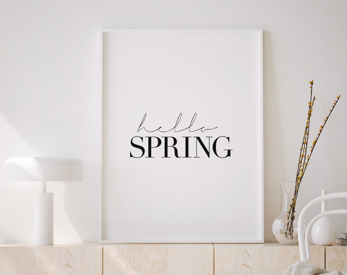 Hello Spring Art Print, Modern Spring