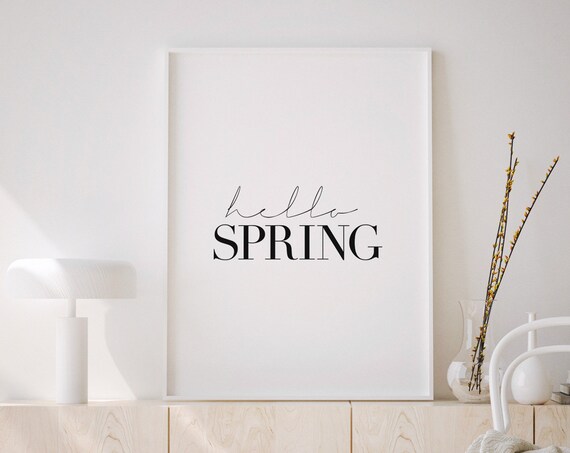 Hello Spring Art Print, Modern Spring