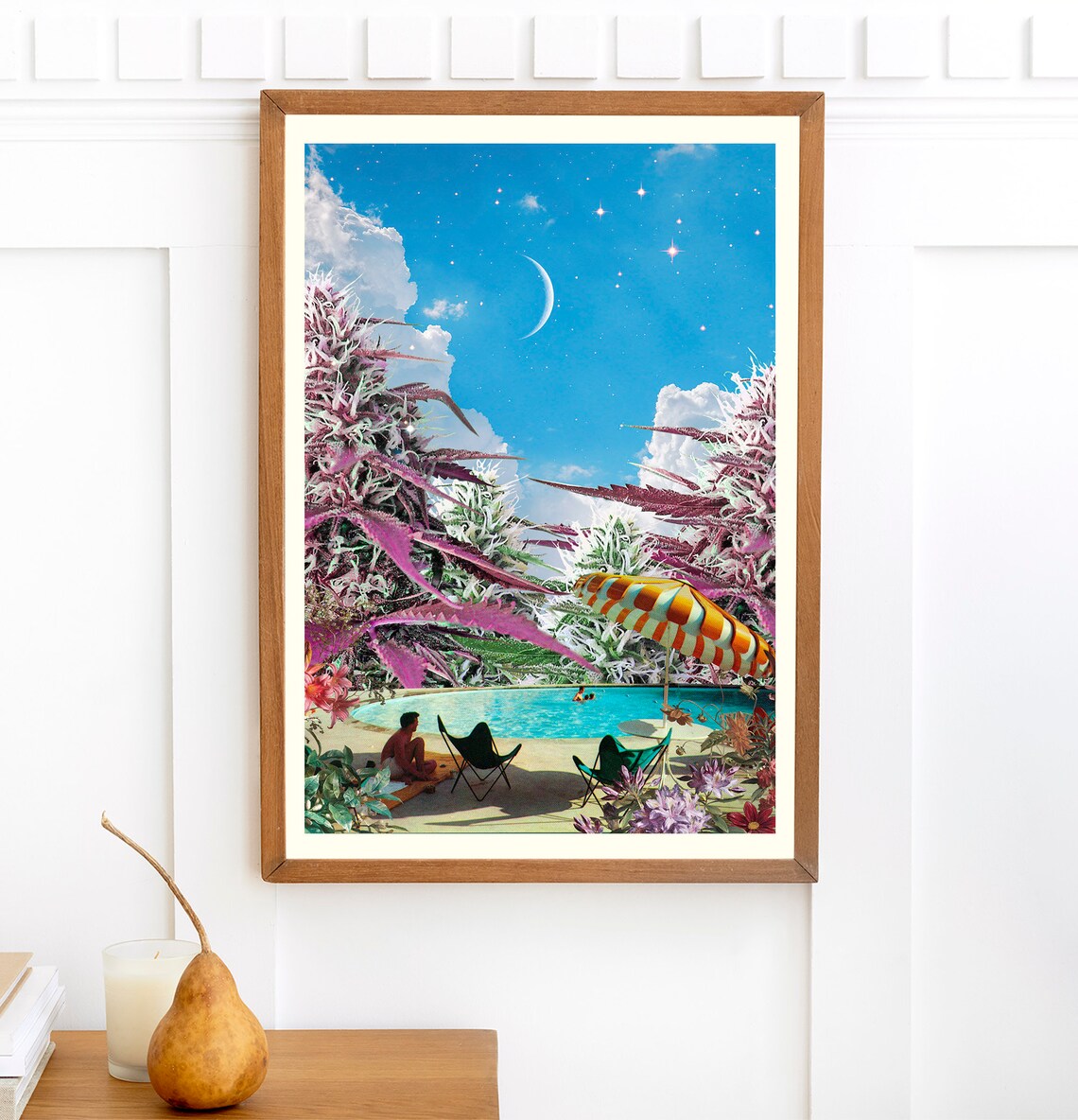Trippy Land Retro Space Art Print - Image 2