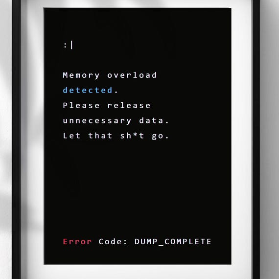 Let That Shit Go Funny Toilet Poster Bathroom Wall Art Tech Humor Bathroom Decor Vertical Snarky Wall Art Error Style Print