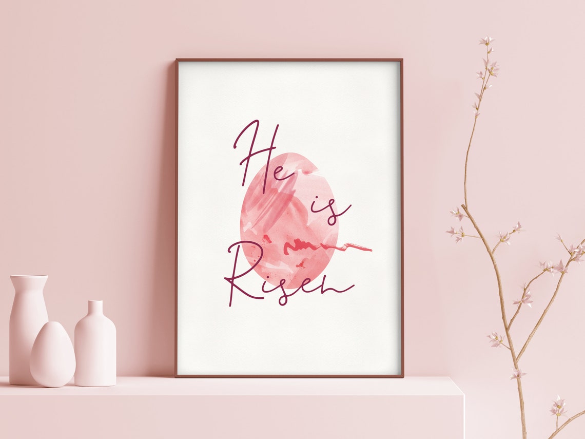 He Is Risen Easter Watercolor Art Print - Image 2