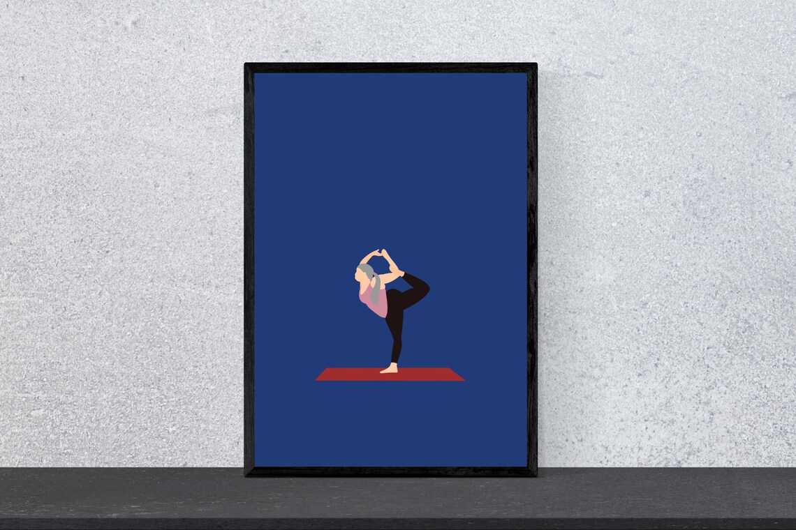 Yoga Lady 5 Minimal Modern Pop Art Print - Image 2