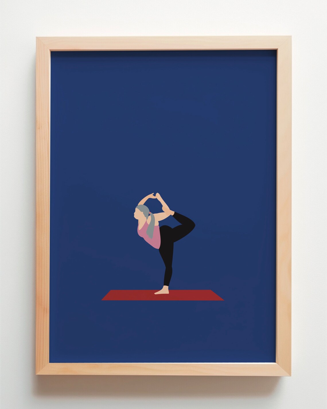 Yoga Lady 5 Minimal Modern Pop Art Print - Image 3
