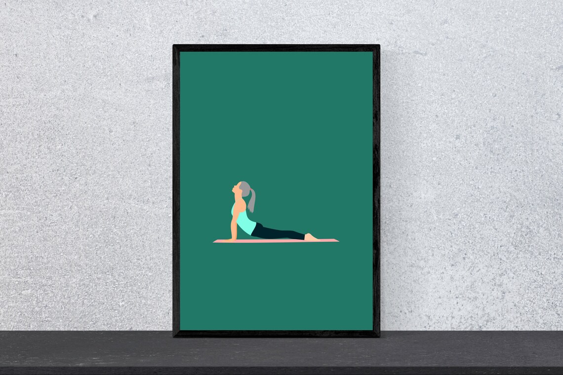 Yoga Lady 2 Minimal Modern Yoga Art Print - Image 2