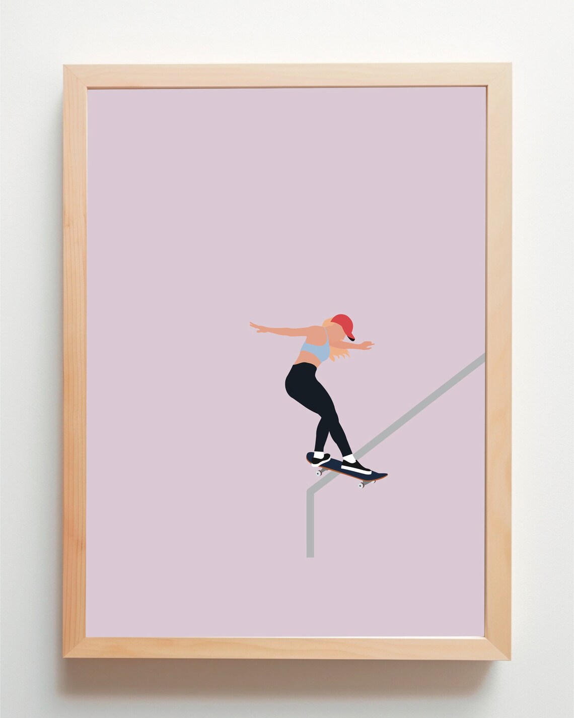 Skateboarder Minimal Modern Sports Art Print - Image 5