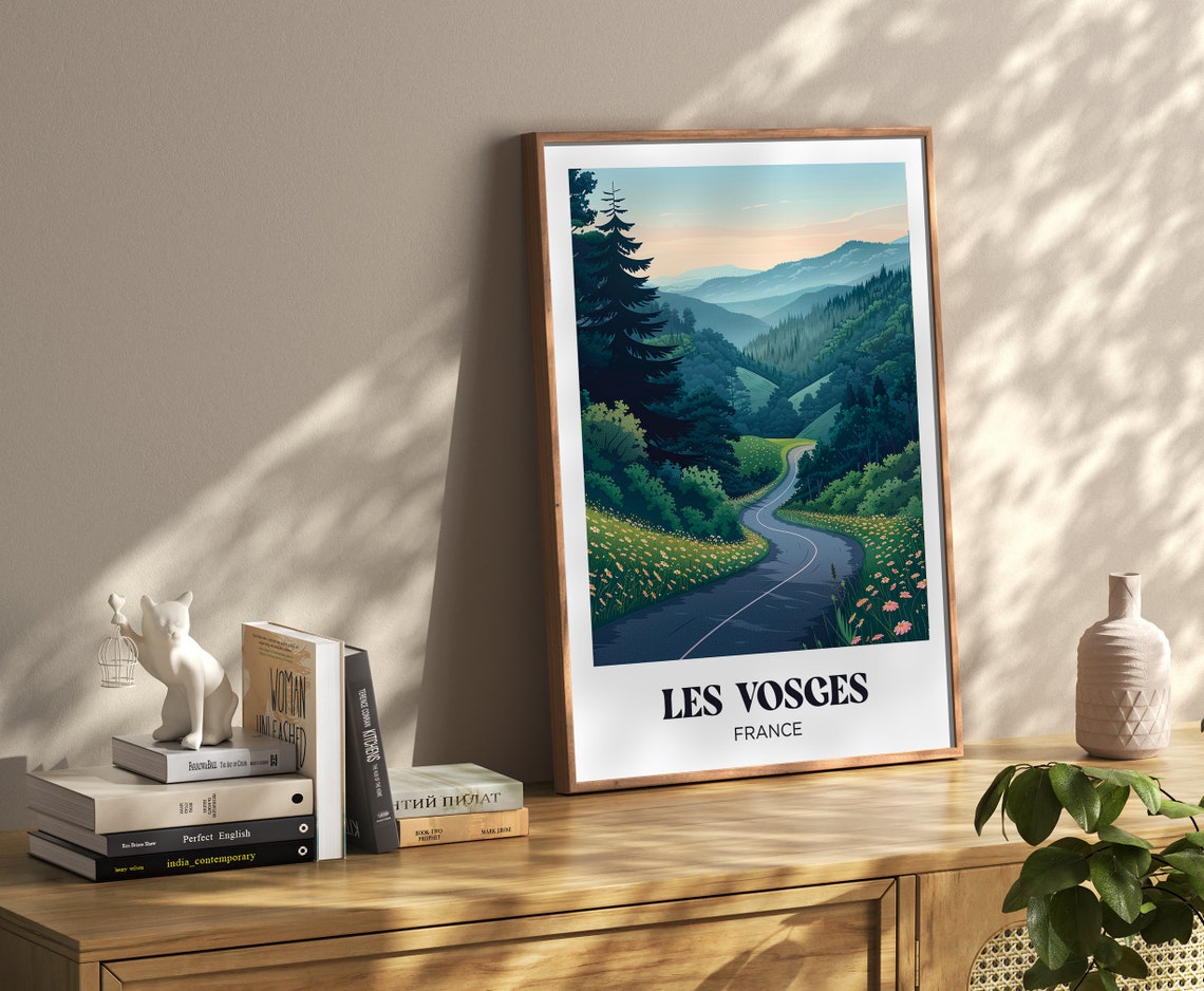 The Vosges Travel Poster The Vosges Illustration The Vosges Travel Poster Eastern France The Vosges Wall Decoration Lorraine - Image 4