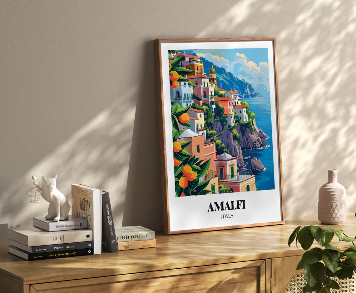 Amalfi Italy Cliffside Town Lemon Trees Sea View Travel Poster - Image 4