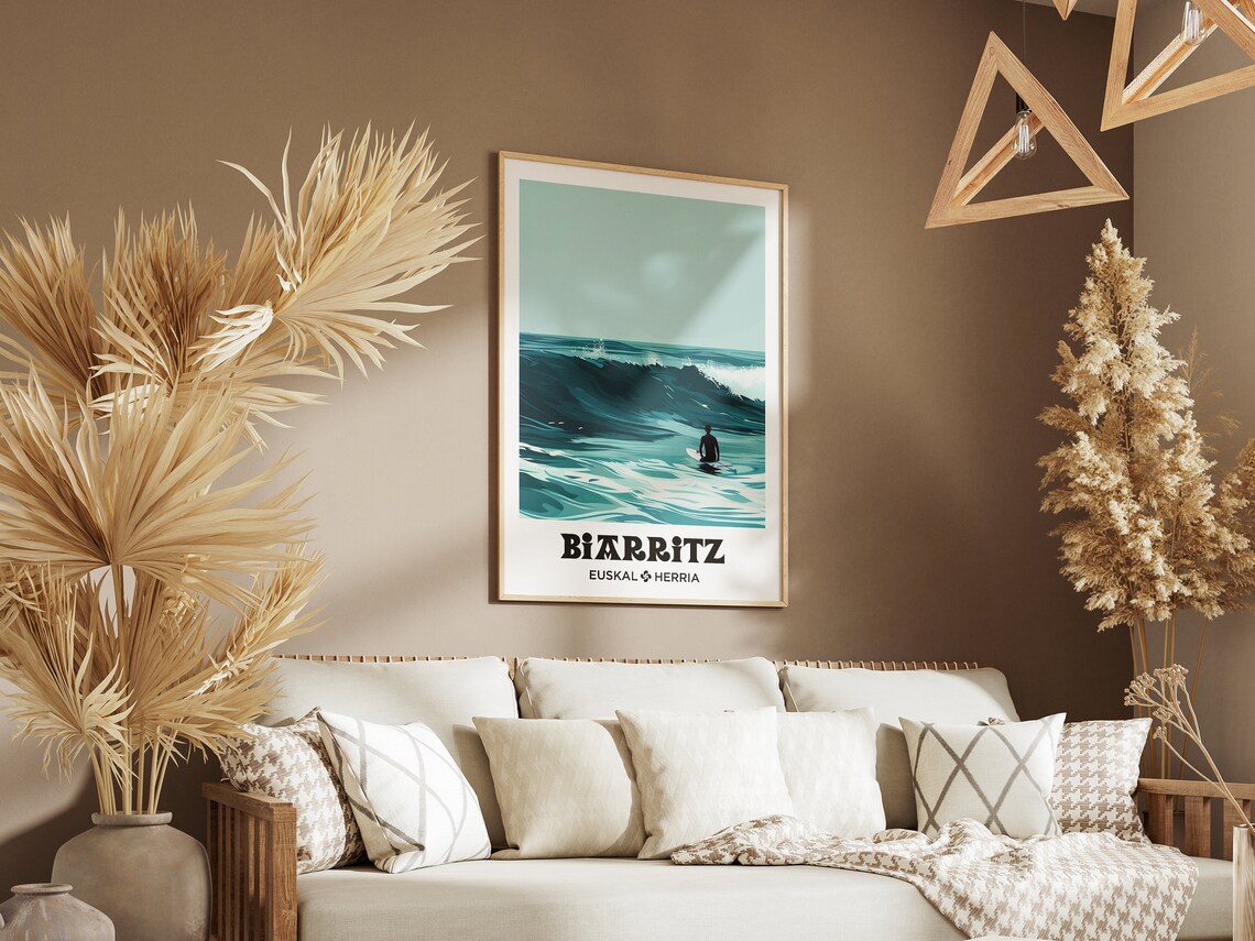 Biarritz Surf Poster, Minimalist Basque Country - Image 2
