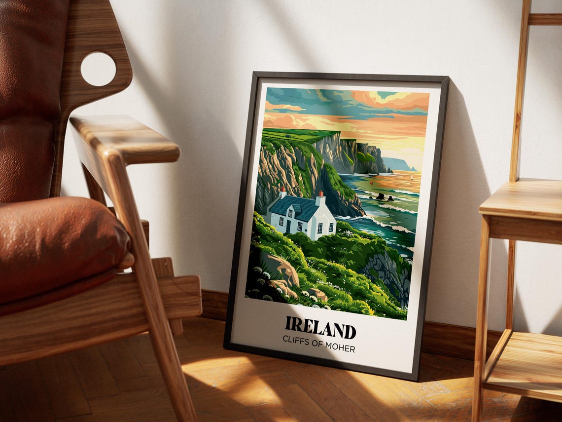 Ireland Travel Poster Ireland Art Print Ireland Illustrated Painting Ireland Watercolor Home Decor Ireland Gift - Image 4