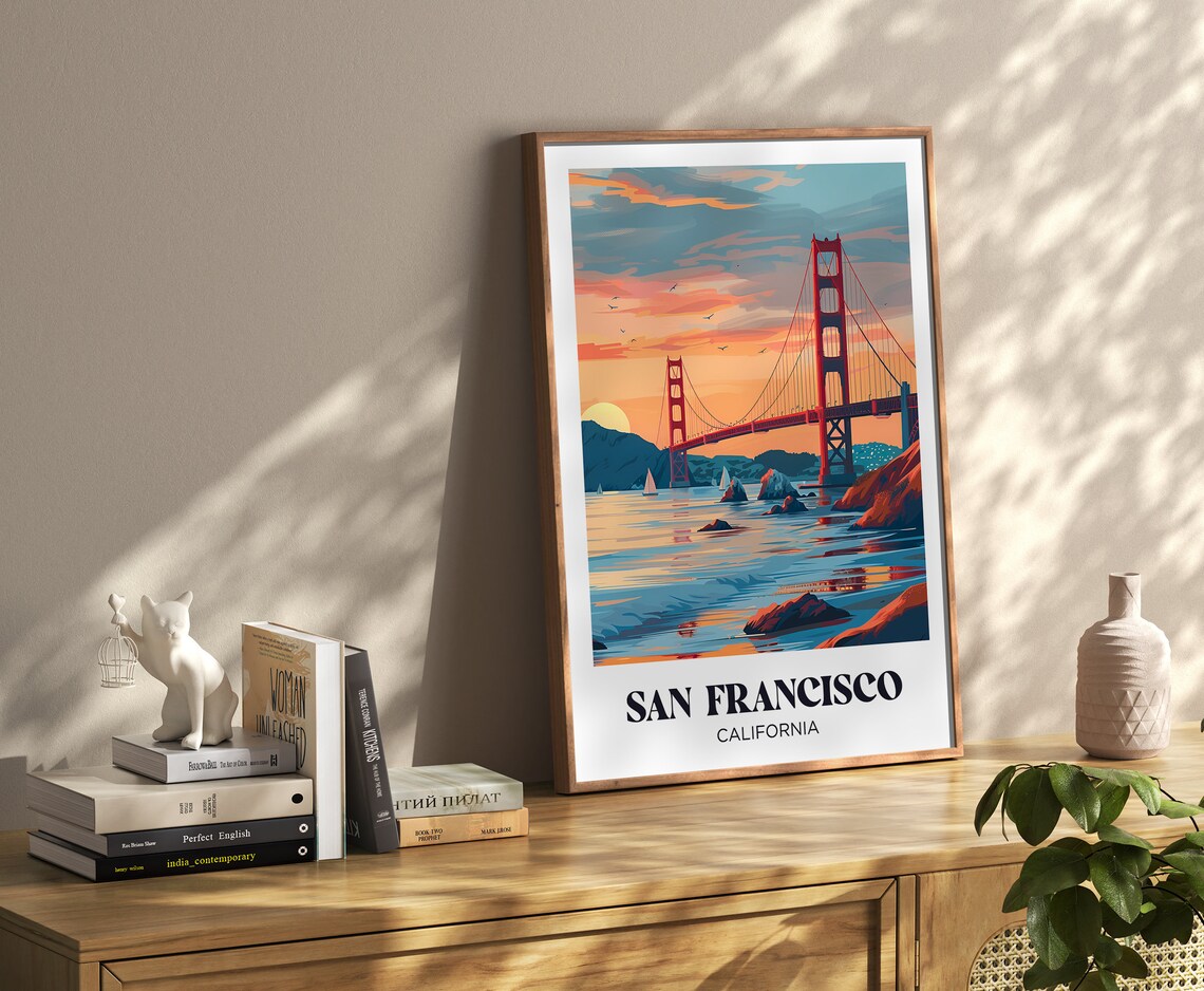 San Francisco Golden Gate Travel Poster, Illustration - Image 4