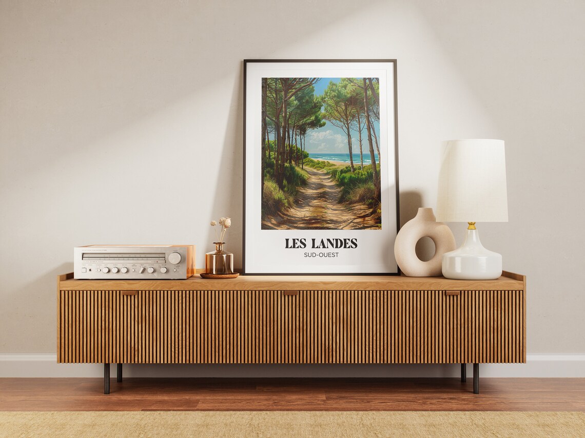 Les Landes Atlantic Ocean Beach Travel Poster - Image 3